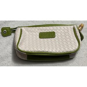 Eminence Organic Skin Care Cosmetic Bag Green/White || pre-owned